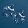 Wholesale of best-selling creative Korean-style flower earrings for women, 925 silver needle stud earrings, simple and retro ethnic style earrings from the manufacturer undefined